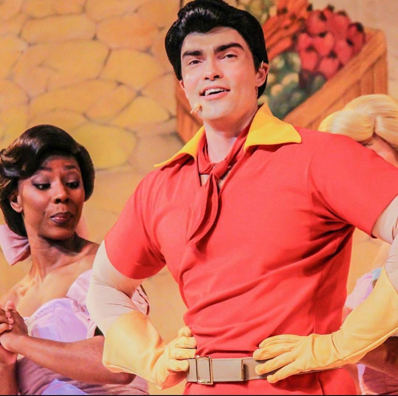Logan as Gaston in Beauty and the Beast at Walt Disney World