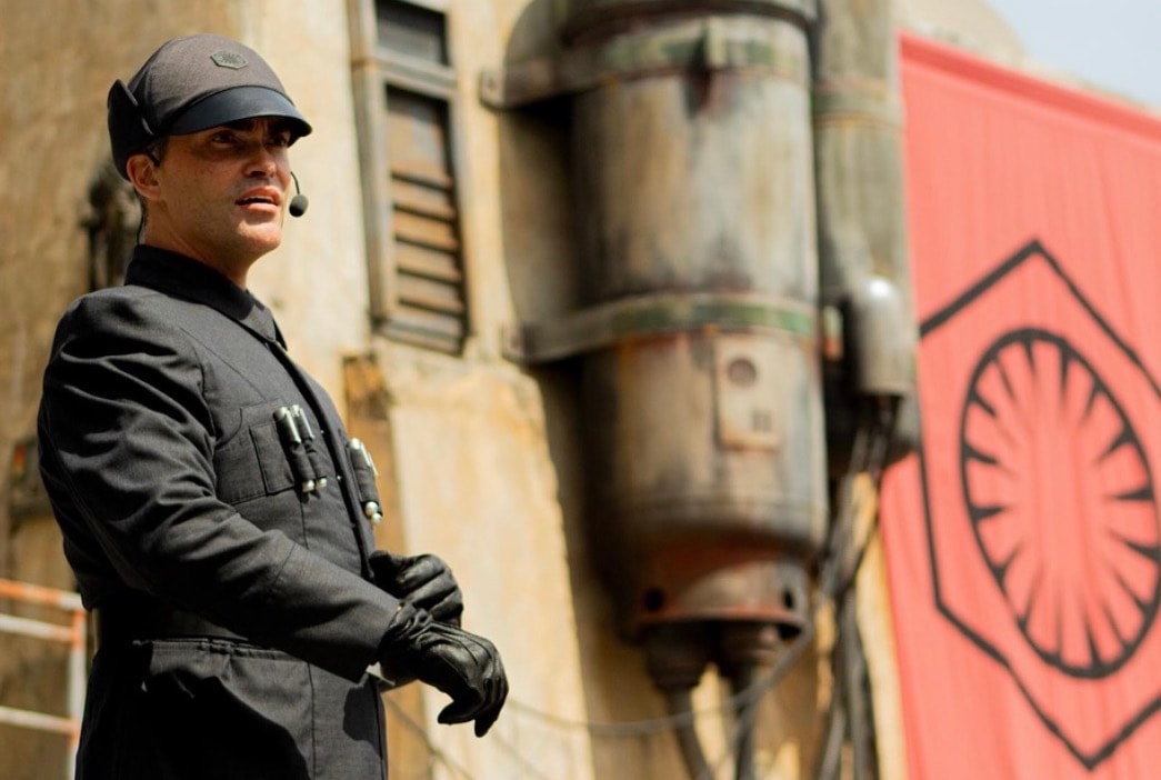 Logan as Lieutenant Agnon in Star Wars: Galaxy's Edge at Walt Disney World